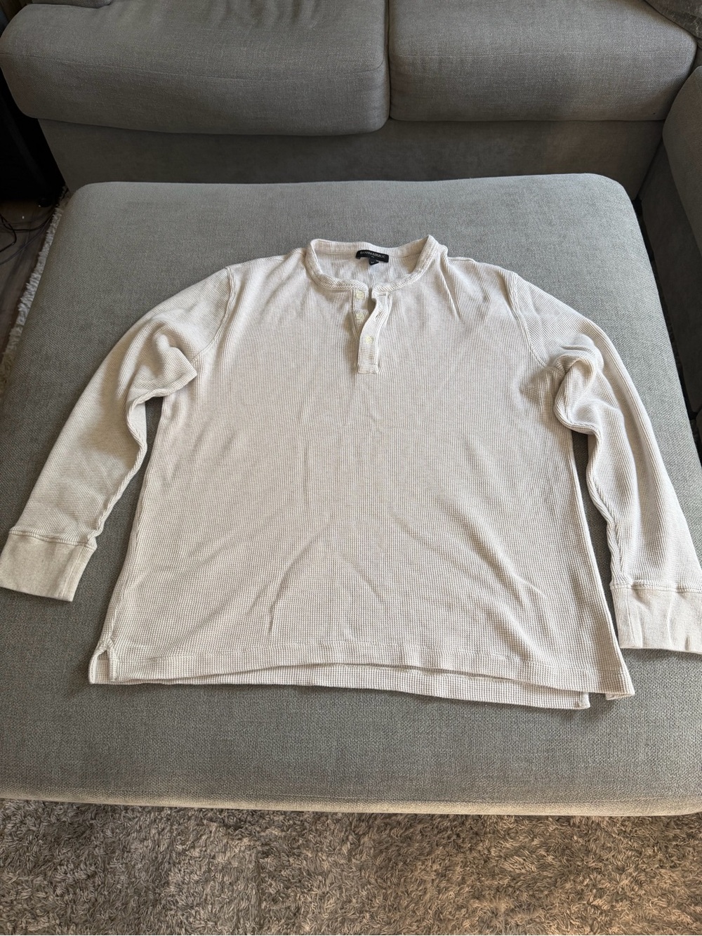 Banana Republic Men's Long-Sleeve Henley Shirt - Cream